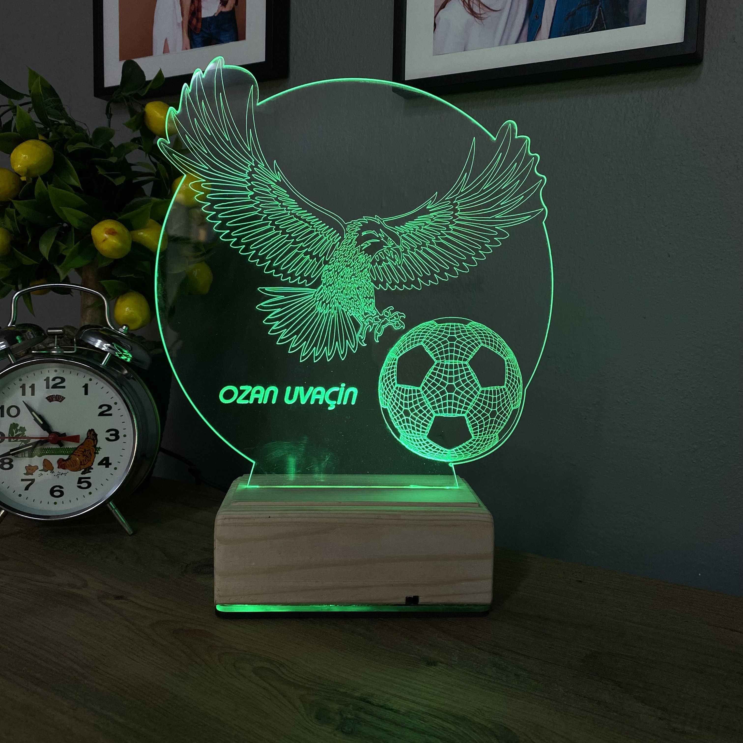 Kişiye Özel Kartal Tasarım 3D RGB Led Aydınlatma Led Gece Lambası