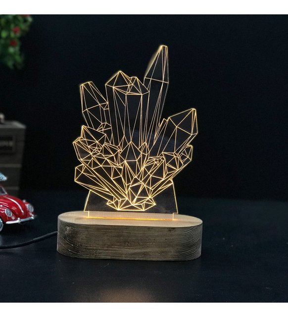Kristal 3D Led Tasarım Gece Lambası